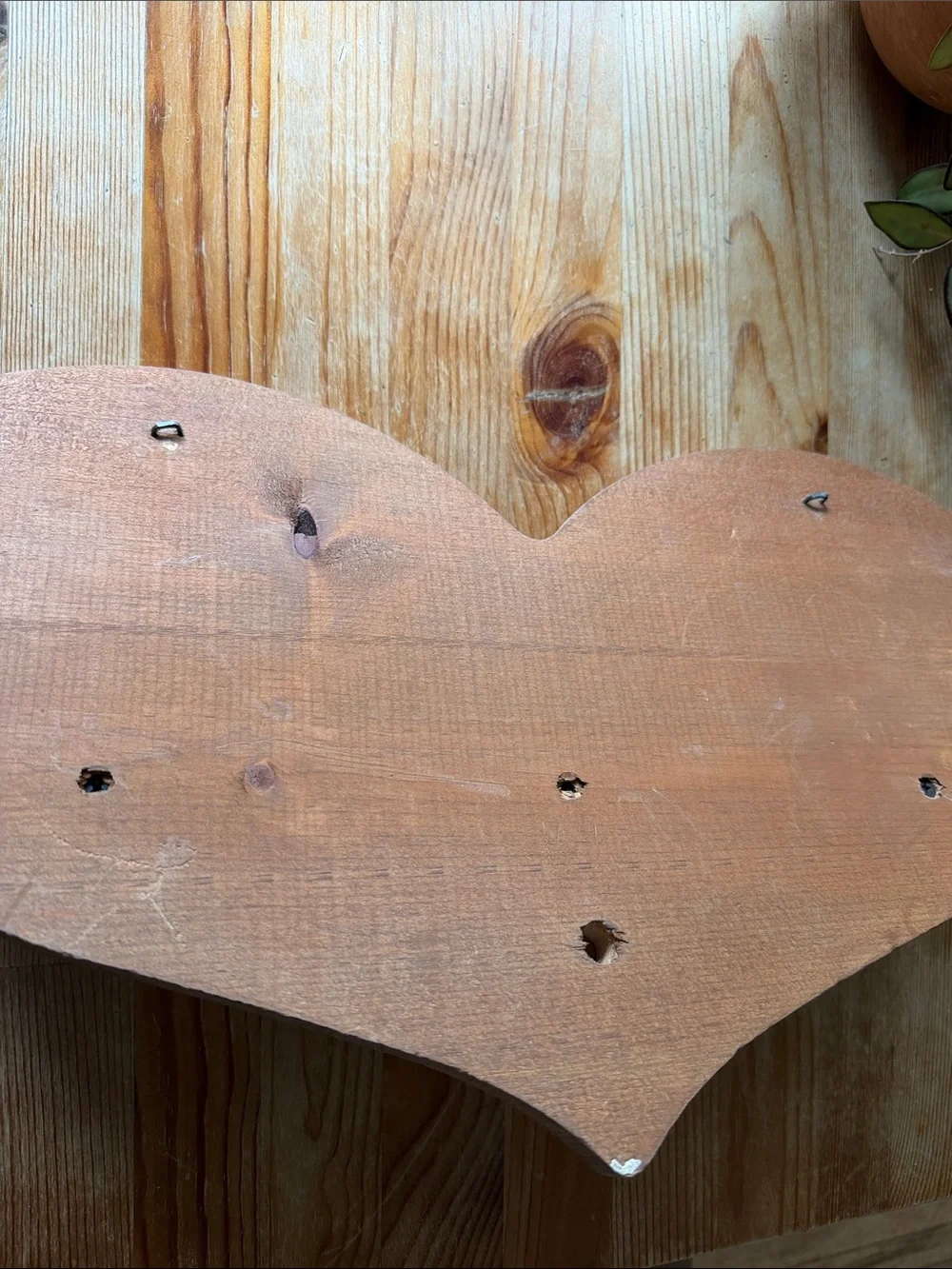 Vintage Wood Heart Wall Shelf